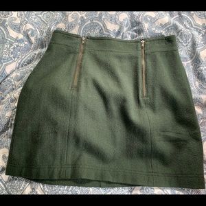 Madewell Forest Green Felt Mini Skirt